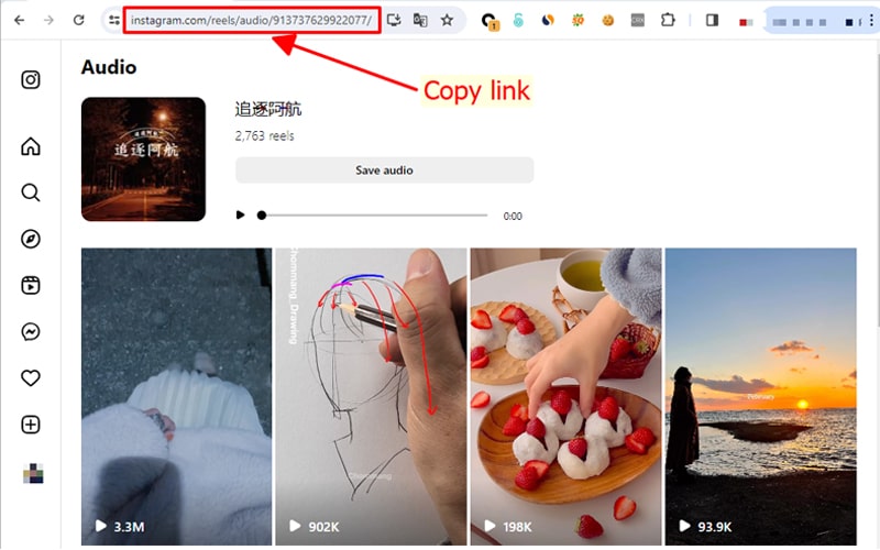 SaveInsta: Copy url audio